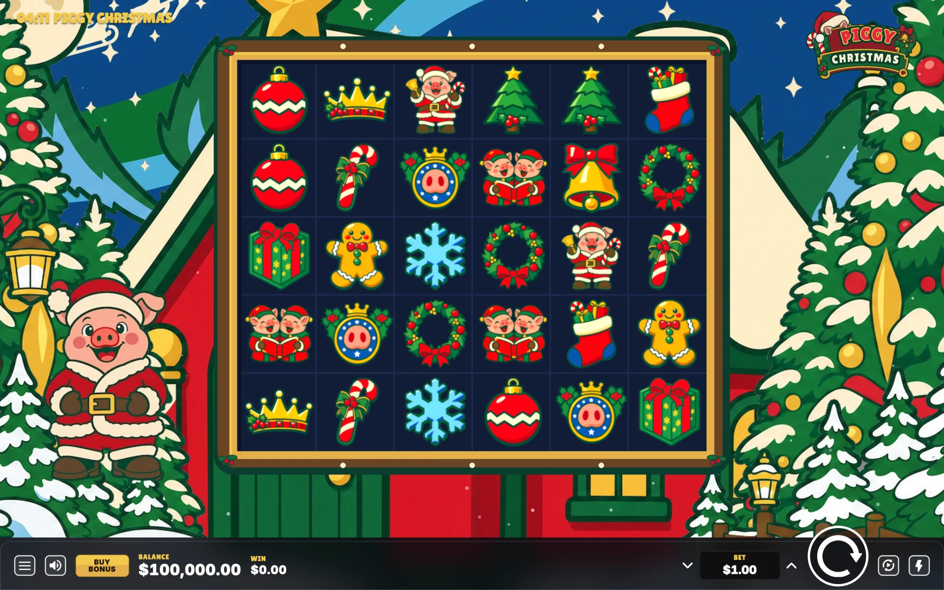 Piggy Christmas base game board